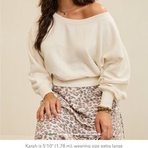 Aerie Off-Shoulder Cream Sweater